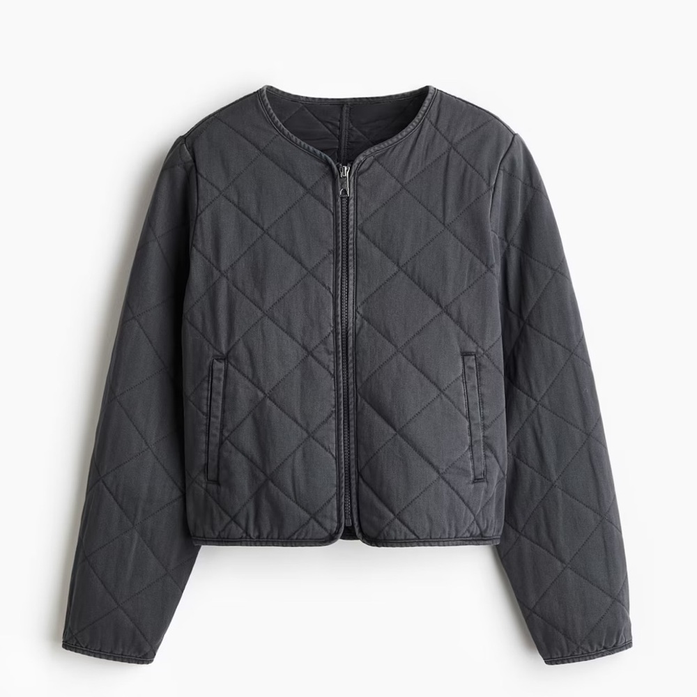 H&M Charcoal Quilted Cotton Jacket